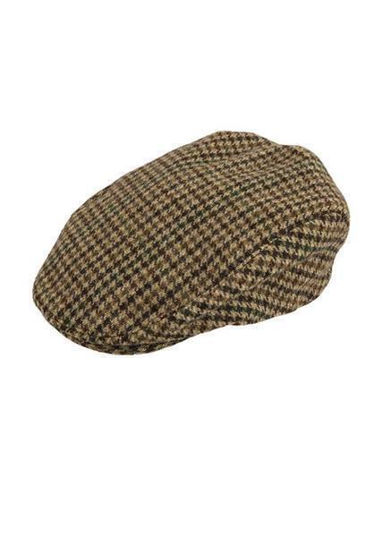 DENTS Abraham Moon Tweed Flat Cap Wool Ivy Hat Driving Cabbie Quilted 1-3038 - Brown - X-Large Secondary image