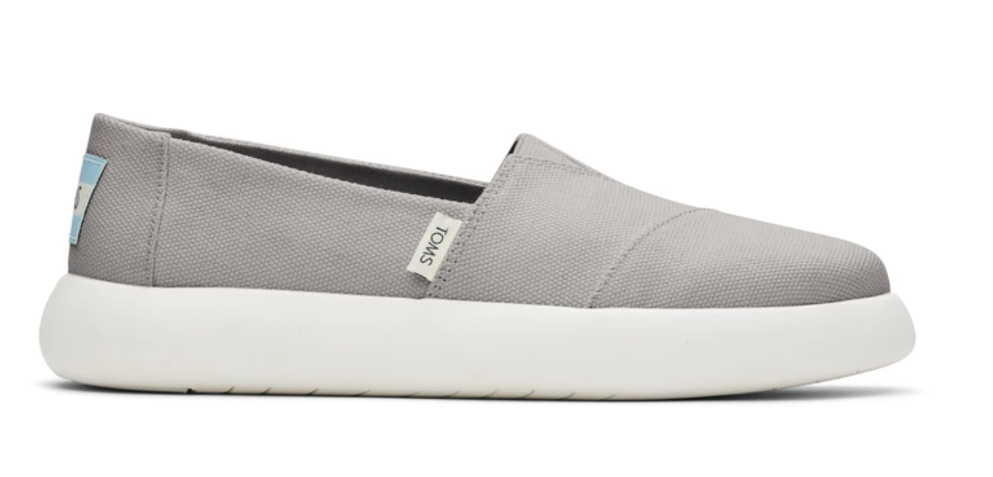 TOMS Womens Canvas Slip On Shoes Sneakers Flats Alpargata Espadrilles - Grey - US 7 Main image