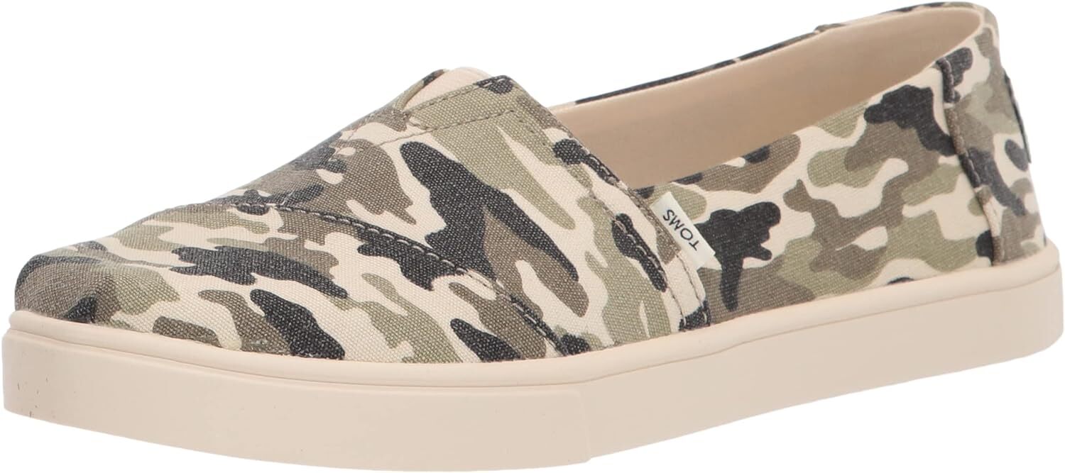 TOMS Womens Casual Canvas Slip On Sneakers Shoes Espadrilles - Army Camo Camouflage - US 8 Secondary image