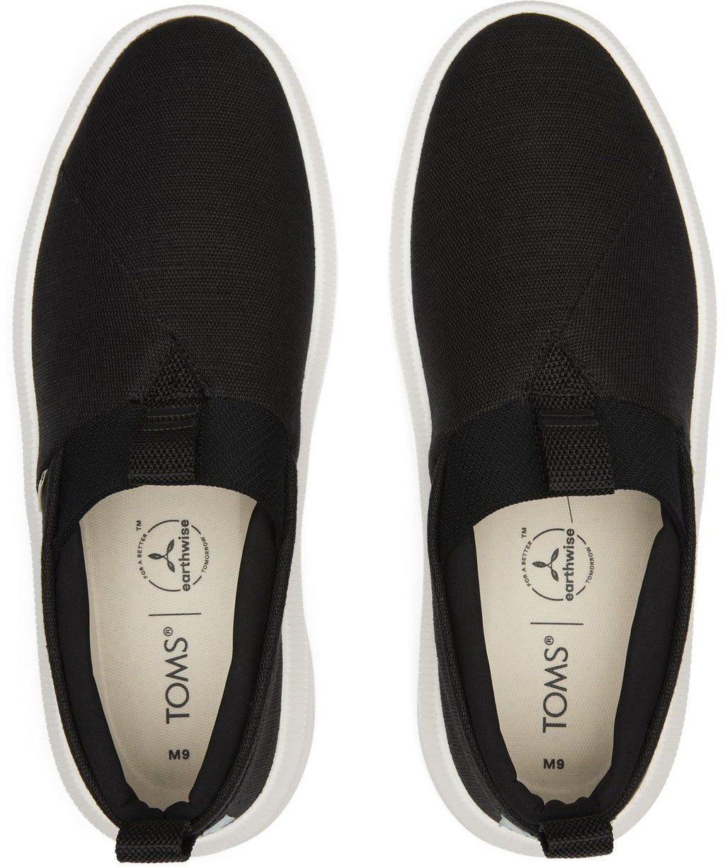TOMS Mens Canvas Slip On Shoes Casual Sneakers Breathable Espadrilles - Black - US 10