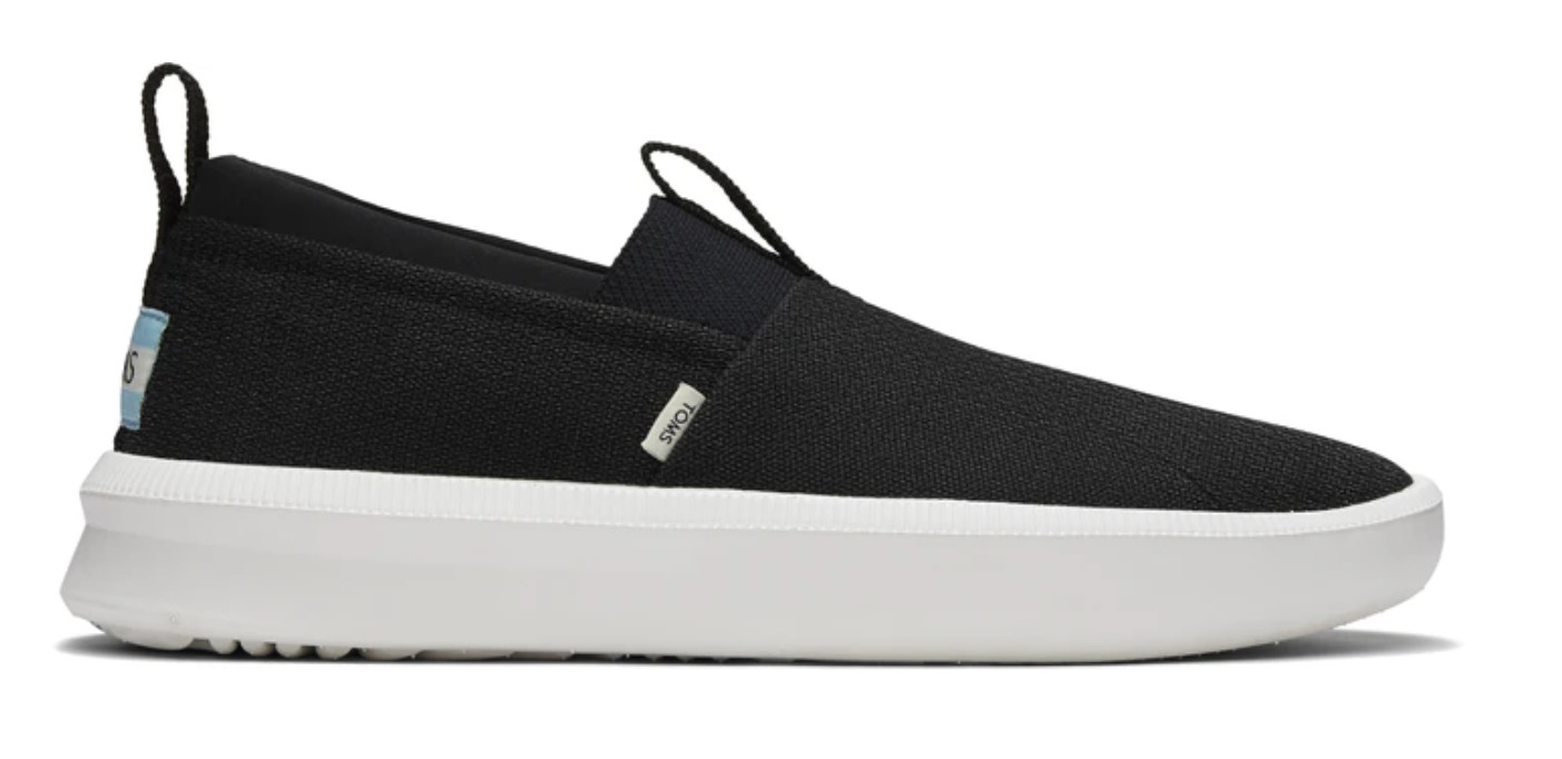 TOMS Mens Canvas Slip On Shoes Casual Sneakers Breathable Espadrilles - Black - US 8 Main image