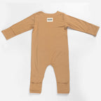 Ponchik Babies + Kids Magnetic Bamboo Body Suit - Toffee - 6-12m