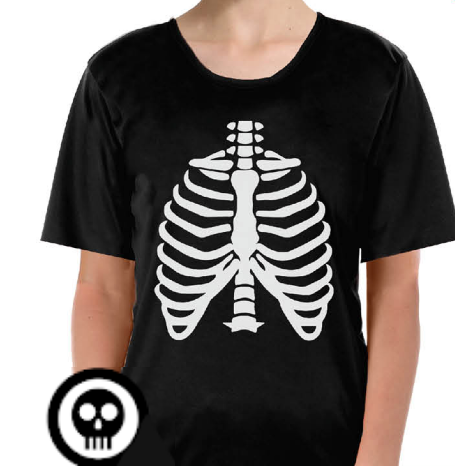 Adult Mens Womens Skeleton T Shirt Top Day Of The Dead Halloween Bones  - L Main image