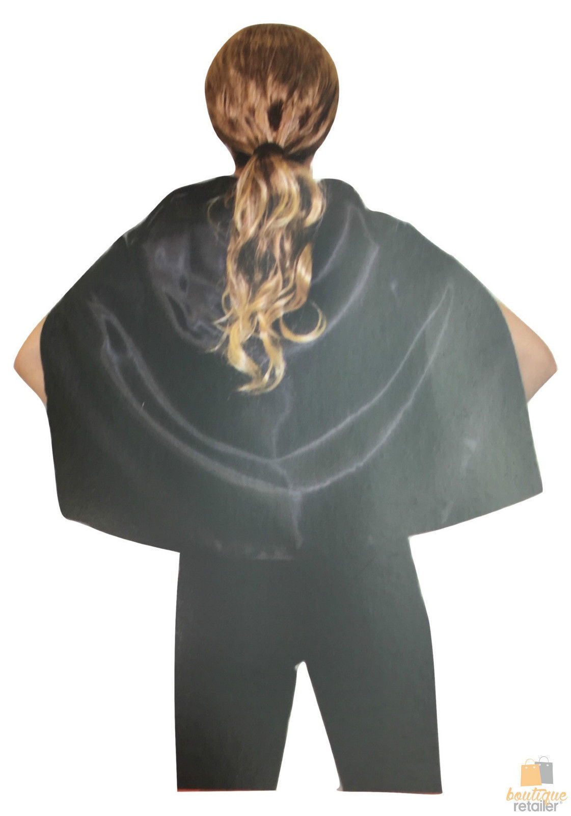 SHORT CAPE Kids Childrens Party Costume Vampire Coat School Team Colours - Black Secondary image