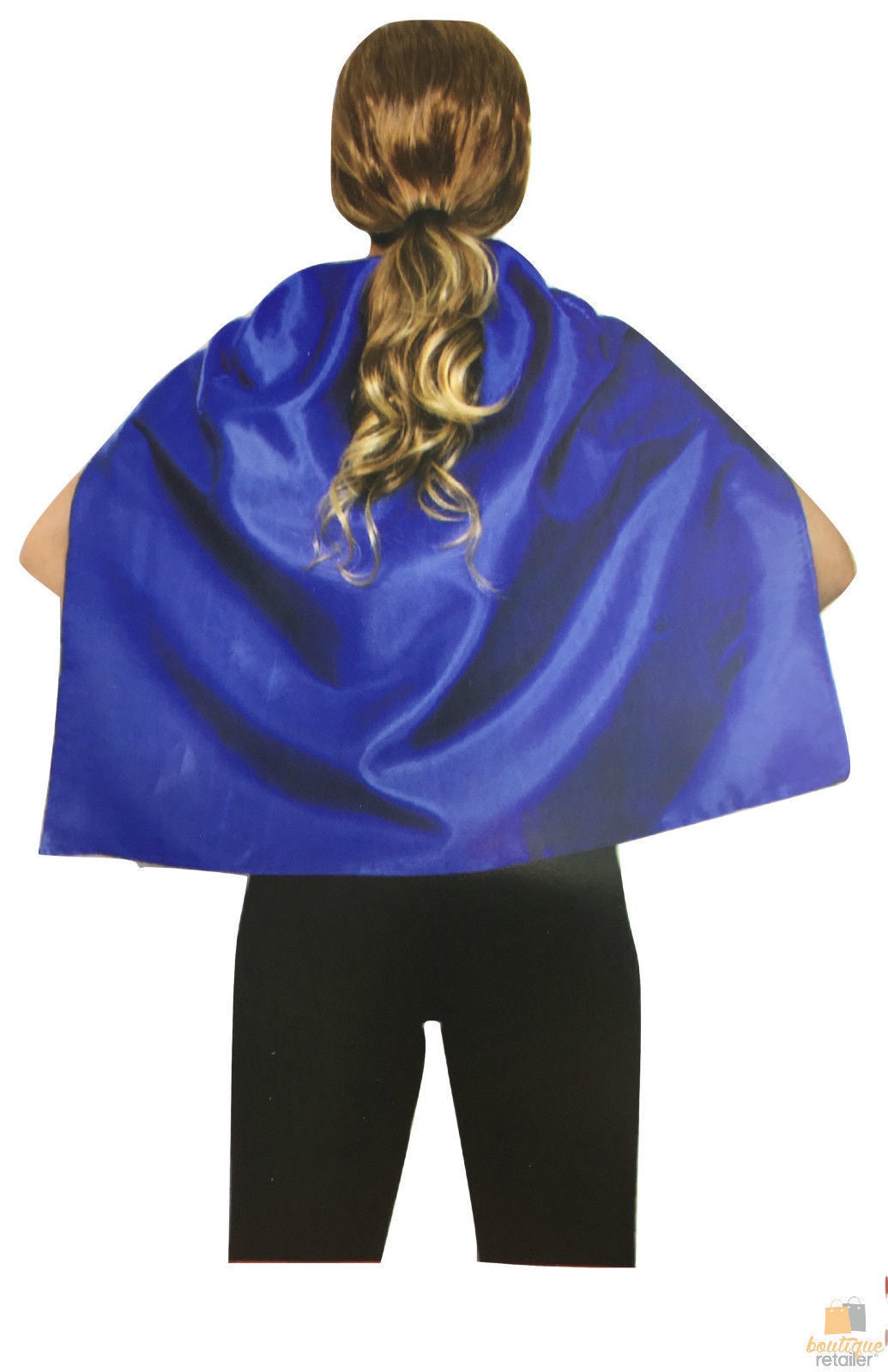 SHORT CAPE Kids Childrens Party Costume Vampire Coat School Team Colours - Blue Main image