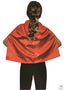 SHORT CAPE Kids Childrens Party Costume Vampire Coat School Team Colours - Red