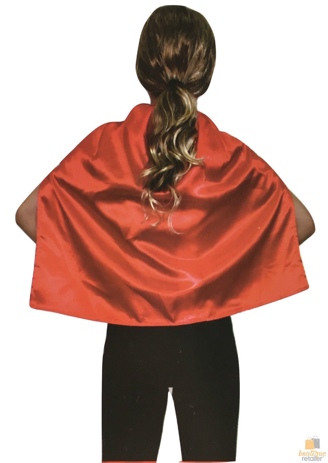 SHORT CAPE Kids Childrens Party Costume Vampire Coat School Team Colours - Red Secondary image