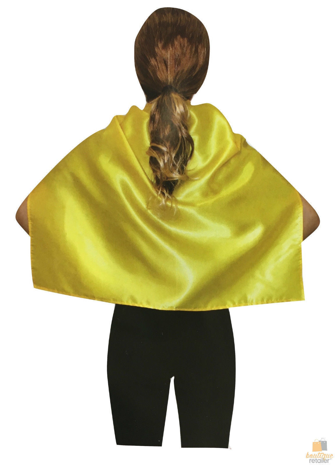 SHORT CAPE Kids Childrens Party Costume Vampire Coat School Team Colours - Yellow Main image