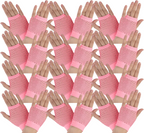 12 Pair Fishnet Gloves Fingerless Wrist Length 70s 80s Costume Party -Light Pink