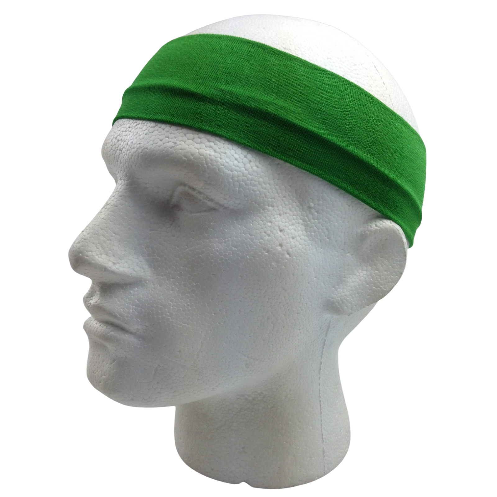 PLAIN HEADBAND Elastic Stretch Sports Yoga Hair Band Unisex 8cm Wide Wrap - Green Secondary image