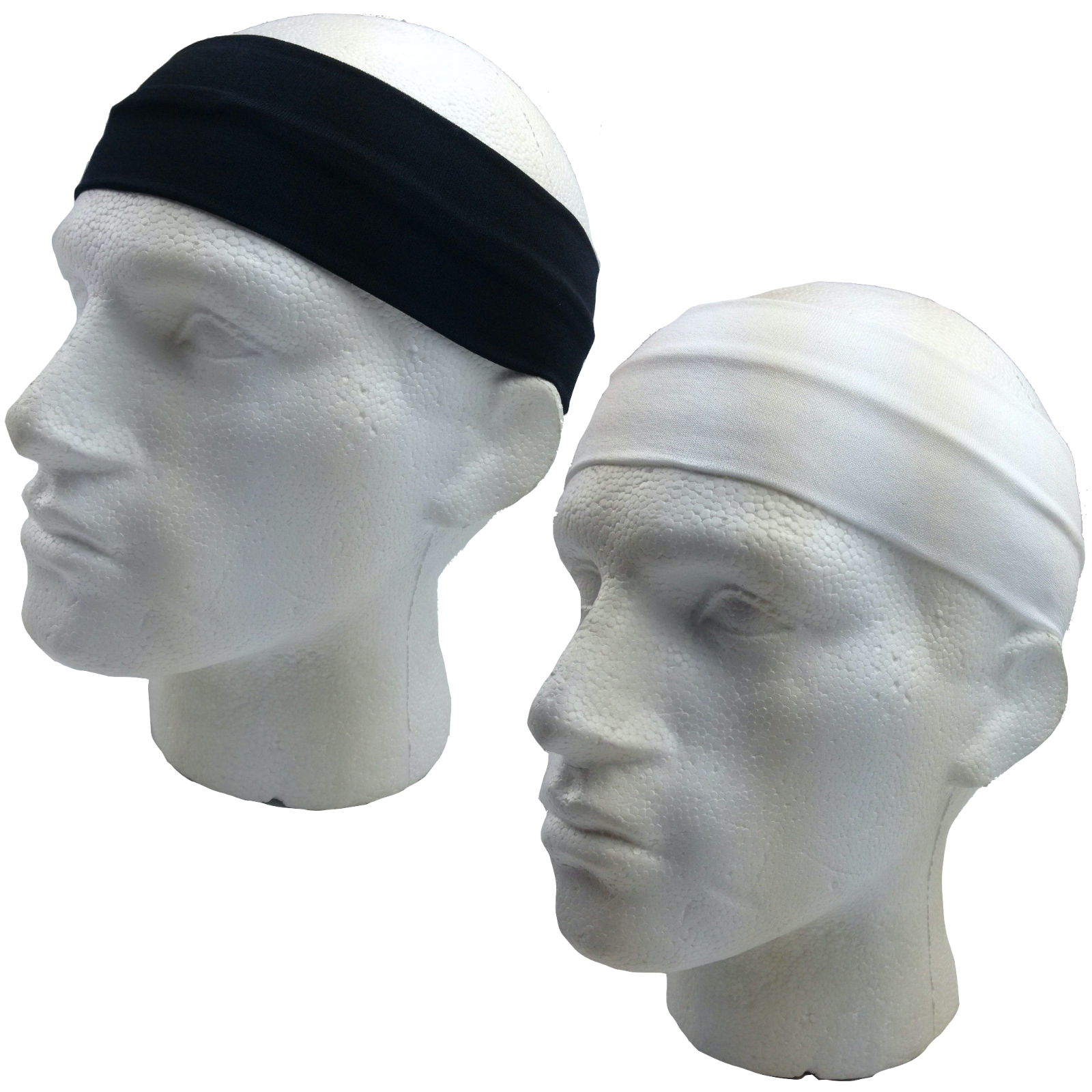 2pc Set Plain Headband Elastic Stretch Sports Yoga Hair Band Unisex Wide Wrap Main image