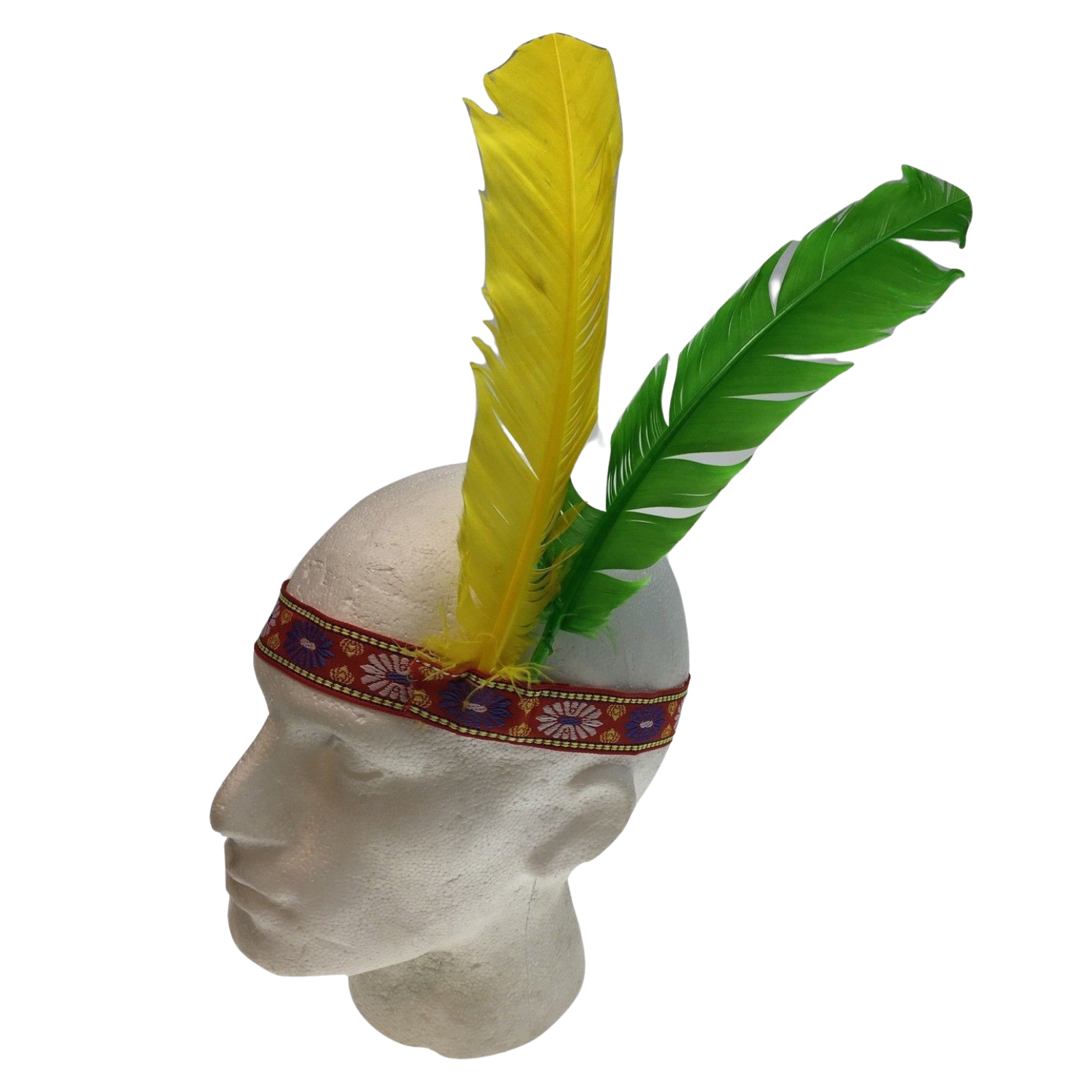 INDIAN Two Feather Headband Headdress Fancy Dress Native American Costume Party Secondary image