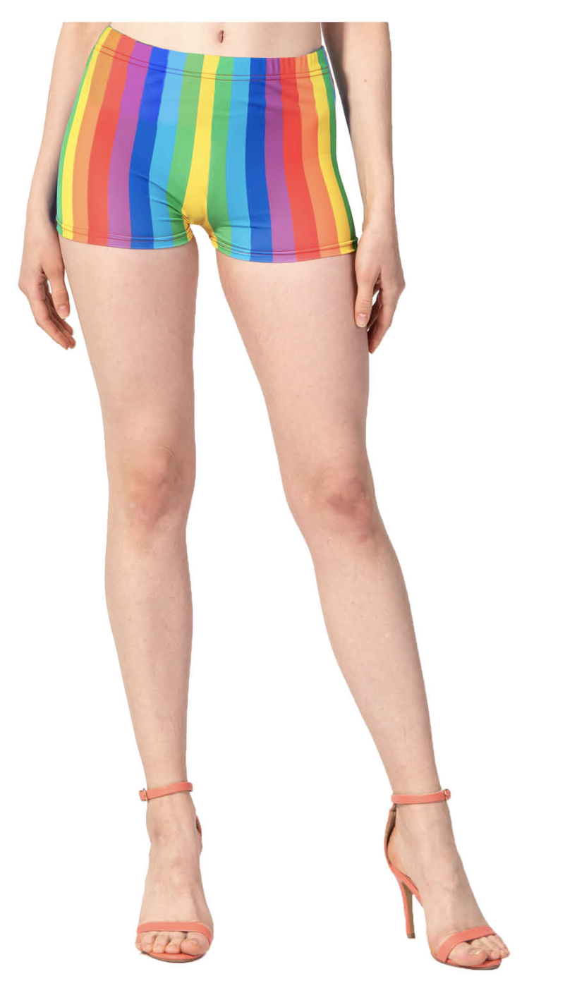 Womens RAINBOW SHORTS Hot LGBT Gay Lesbian Gay Pride Parade Pants Main image
