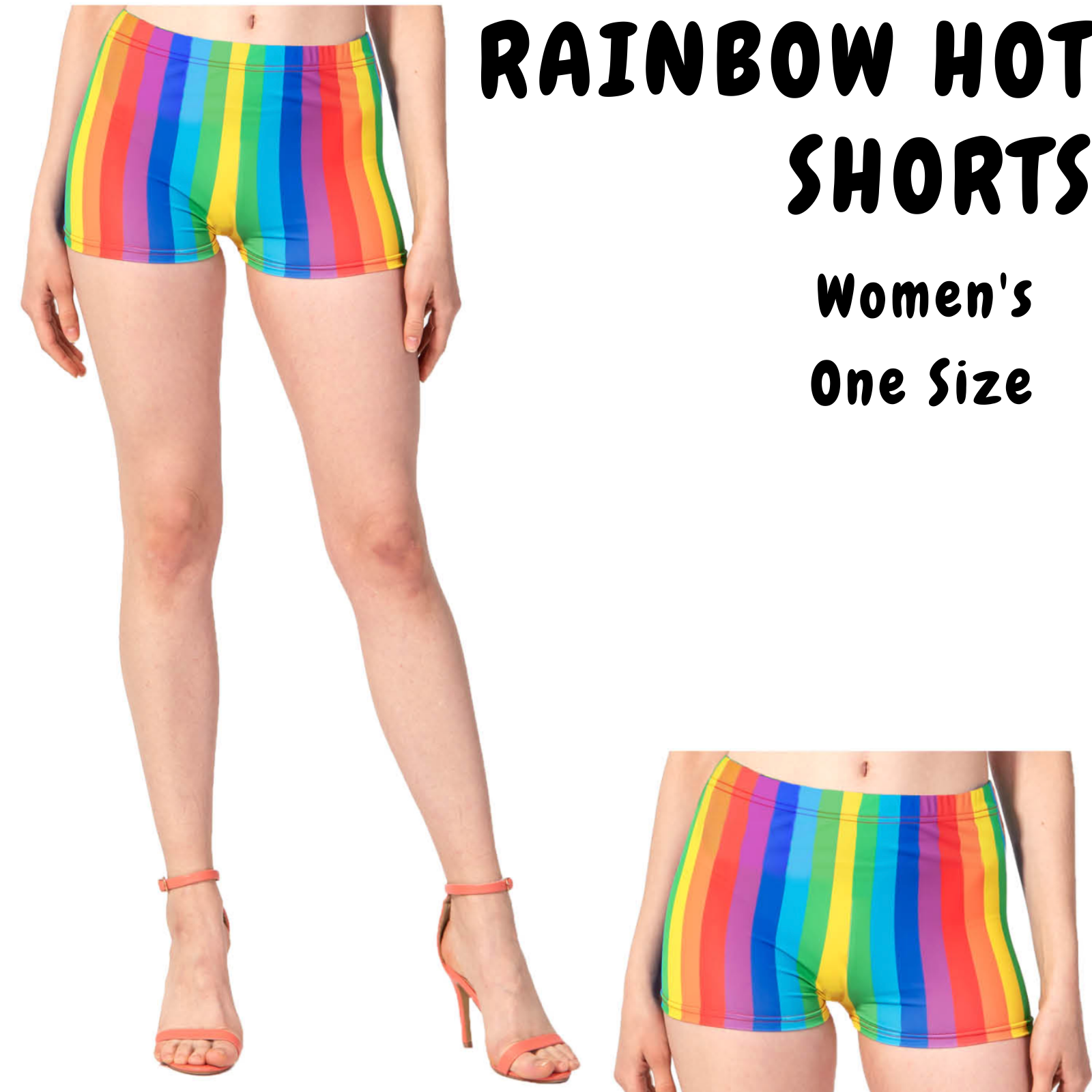 Womens RAINBOW SHORTS Hot LGBT Gay Lesbian Gay Pride Parade Pants Secondary image