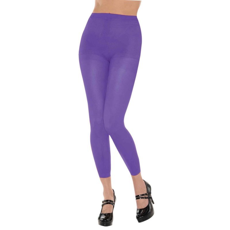 PANTYHOSE Tights Stockings Hosiery Womens Ladies Plain Colours - Purple - One Size Fits Most Secondary image