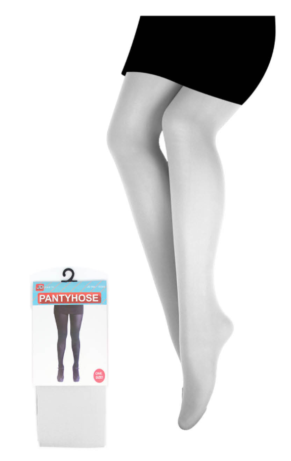 PANTYHOSE Tights Stockings Hosiery Womens Ladies Plain Colours - White - One Size Fits Most Main image