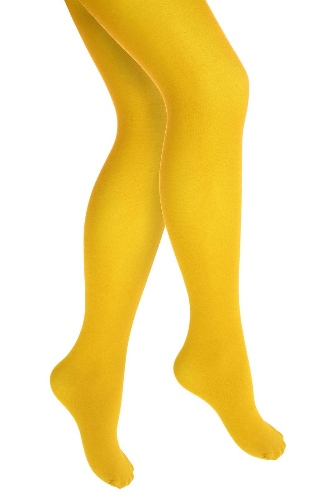 PANTYHOSE Tights Stockings Hosiery Womens Ladies Plain Colours - Yellow - One Size Fits Most Secondary image