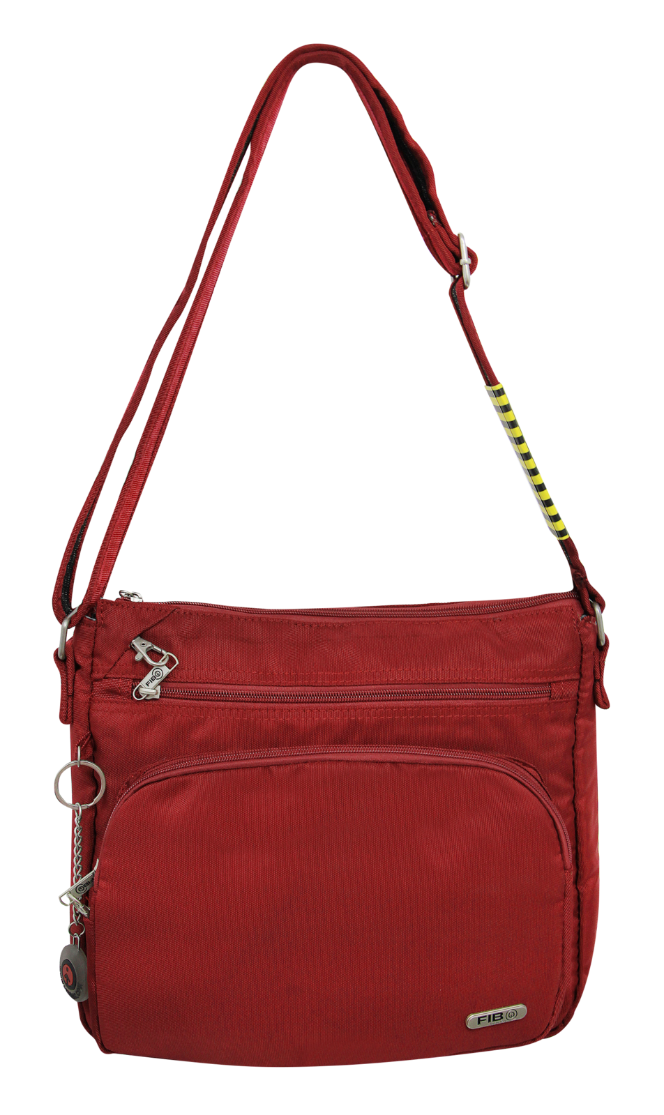 FIB Mens Crossbody Bag Satchel Adjustable Shoulder Strap Travel - Burgundy Main image