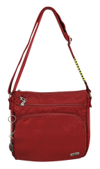FIB Mens Crossbody Bag Satchel Adjustable Shoulder Strap Travel - Burgundy
