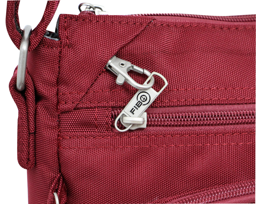 FIB Mens Crossbody Bag Satchel Adjustable Shoulder Strap Travel - Burgundy