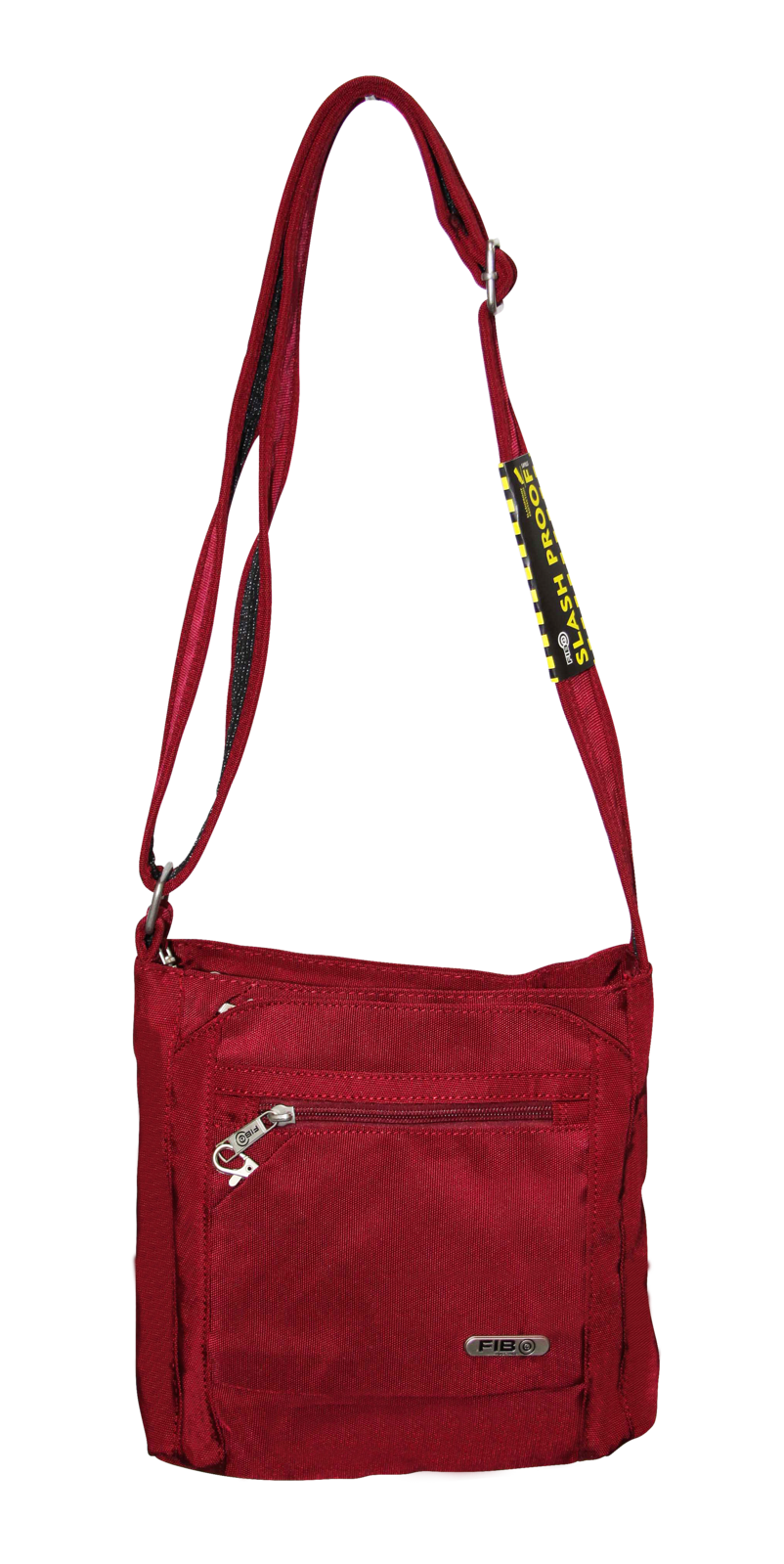 FIB Mens Crossbody Bag Shoulder Strap Travel Satchel Wallet Pockets - Burgundy Main image