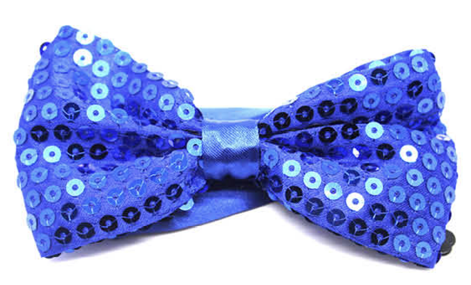 GLITTER SEQUIN BOW TIE Costume Fancy Dress Dance Fancy Shiny Party Bowtie - Blue Main image