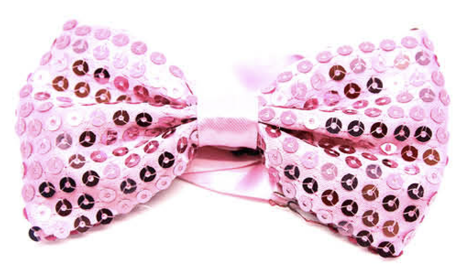 GLITTER SEQUIN BOW TIE Costume Fancy Dress Dance Fancy Shiny Party Bowtie - Light Pink Secondary image