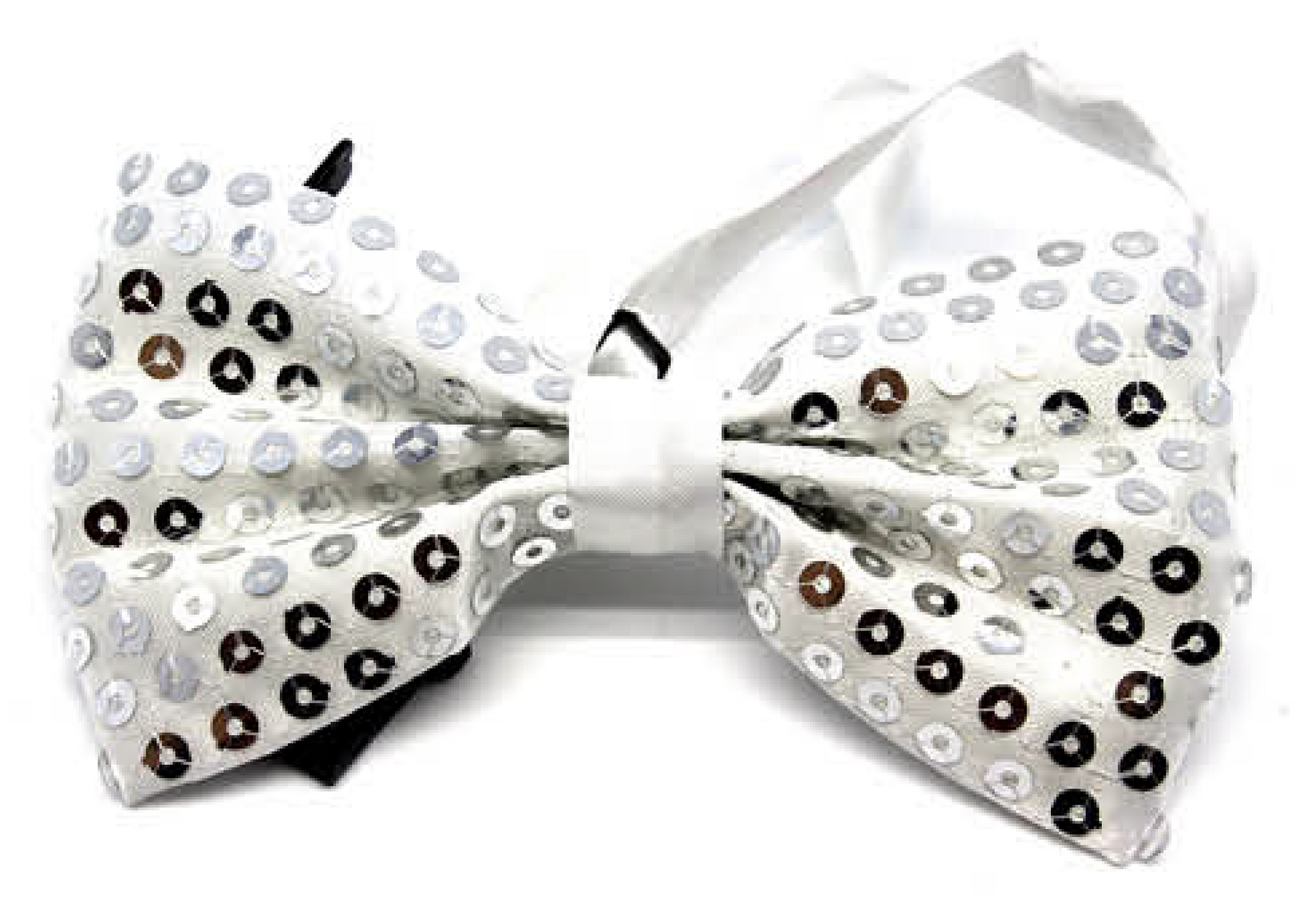GLITTER SEQUIN BOW TIE Costume Fancy Dress Dance Fancy Shiny Party Bowtie - Silver Secondary image