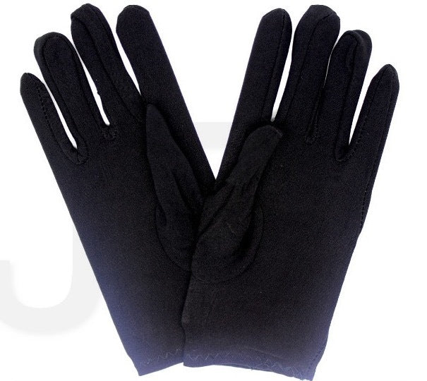 Ladies SHORT GLOVES Costume Party Wedding Bridal Fancy Dress Prom Stretchy - Black - One Size Main image