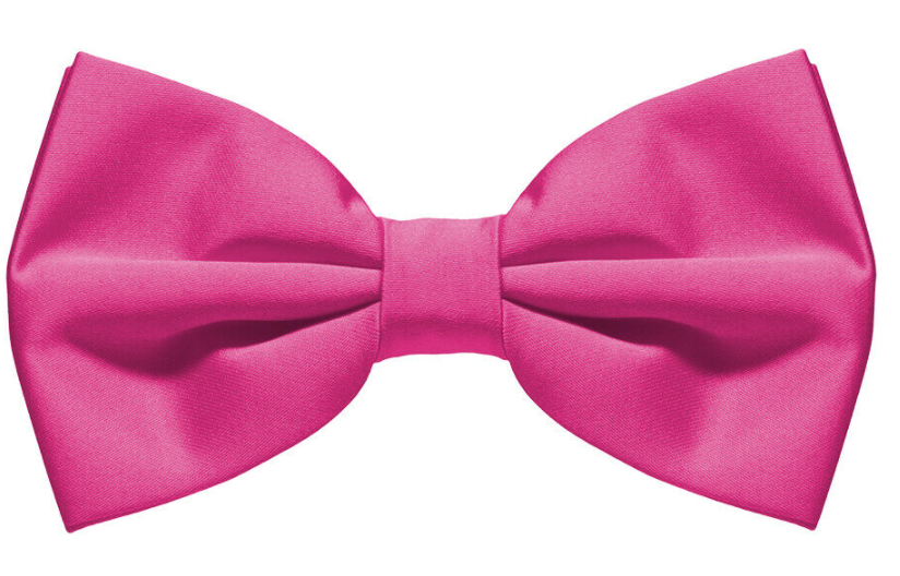 Mens BOW TIE Wedding Tuxedo Formal Bestman Necktie Classic Plain Party  - Hot Pink Secondary image