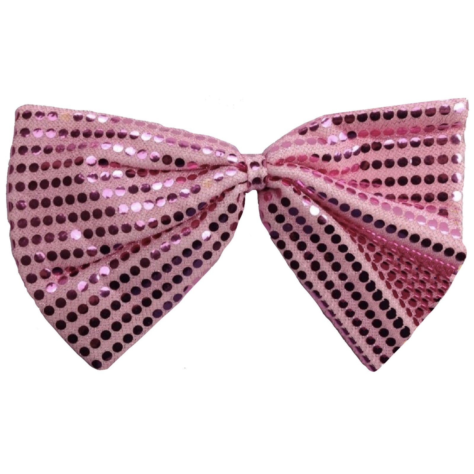 LARGE BOW TIE Sequin Polka Dots Bowtie Big King Size Party  Costume - Light Pink Secondary image