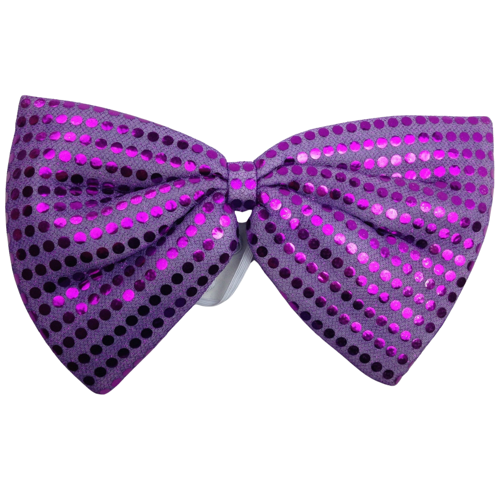 LARGE BOW TIE Sequin Polka Dots Bowtie Big King Size Party  Costume - Purple Secondary image