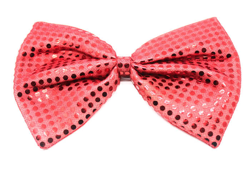 LARGE BOW TIE Sequin Polka Dots Bowtie Big King Size Party  Costume - Red Secondary image