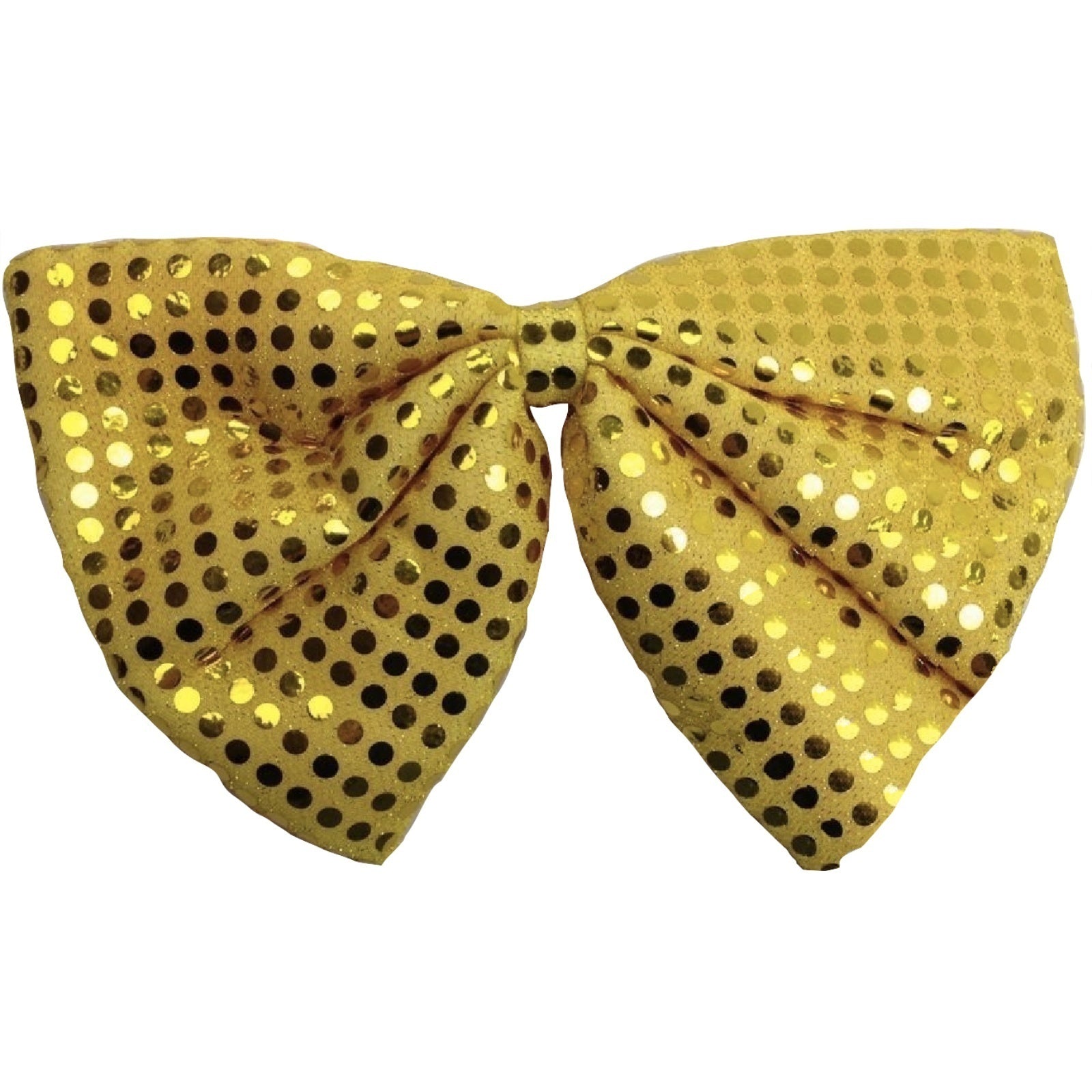 LARGE BOW TIE Sequin Polka Dots Bowtie Big King Size Party  Costume - Yellow Main image