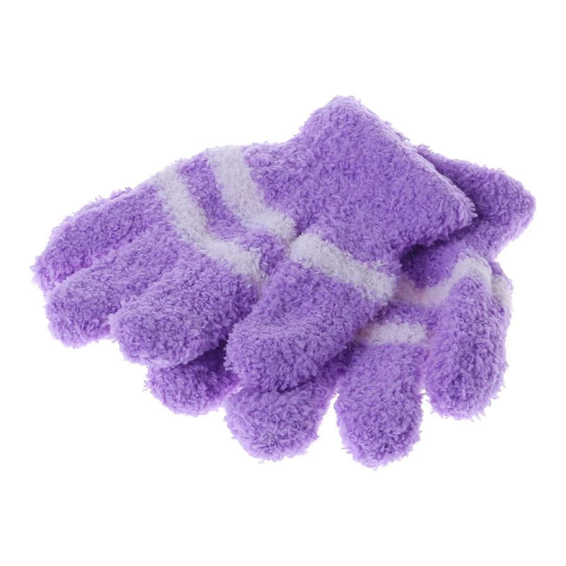 1 Pair Baby Gloves Warm Winter Full Finger Thermal Coral Fleece Kids Boys Girls Secondary image