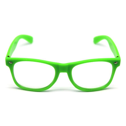 Green Party Glasses w/ Clear Lenses ��� Fun 80s Australia Day Costume Glasses