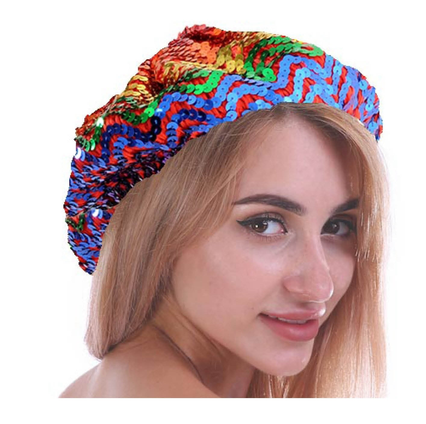 Rainbow Sequin French Beret Hat Gay LGBTQ Pride Secondary image
