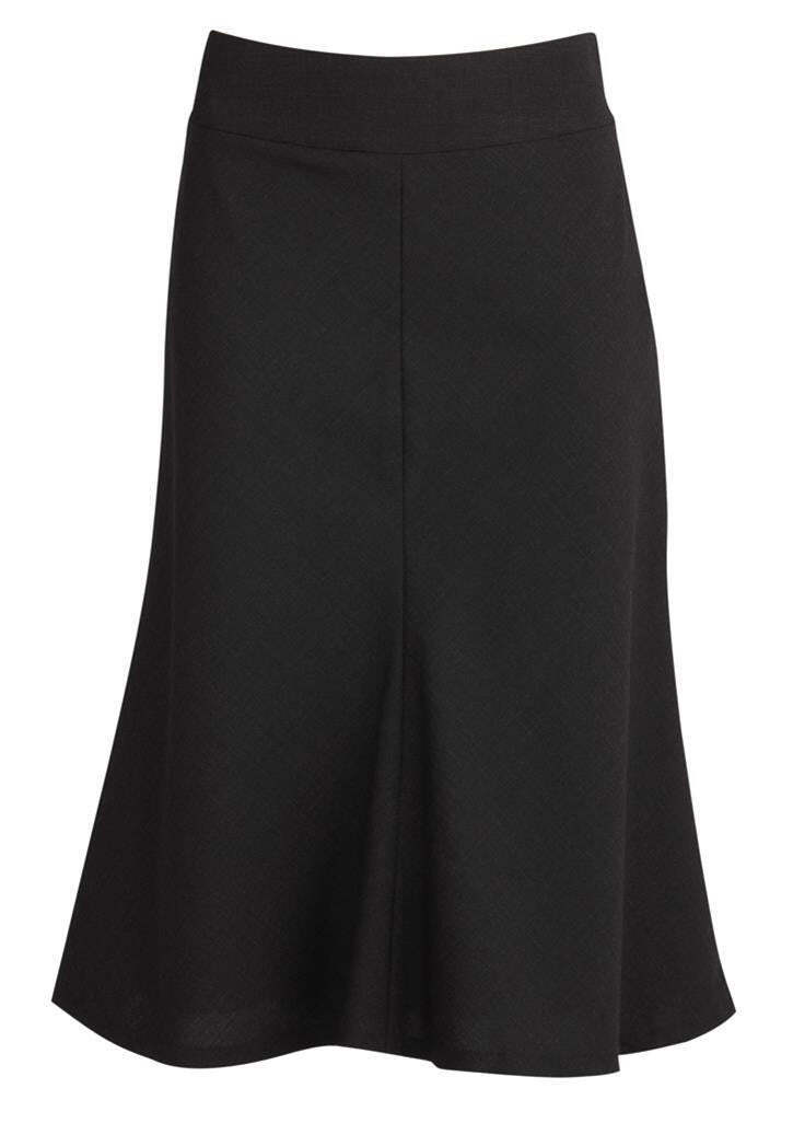 Womens Fluted 3/4 Length Below Knee Skirt Work Business - Black - 26 Secondary image