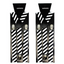 2x Mens Suspenders Braces Adjustable Strong Clip On Elastic Formal Wedding Slim - Black/White Diagonal Stripes