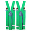 2x Mens Suspenders Braces Adjustable Strong Clip On Elastic Formal Wedding Slim - Dark Green