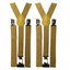 2x Mens Suspenders Braces Adjustable Strong Clip On Elastic Formal Wedding Slim - Gold (Glitter)