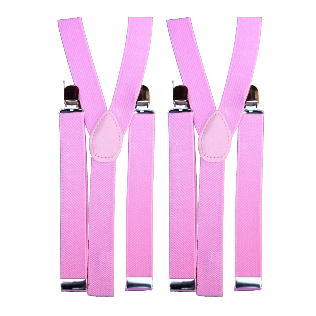 2x Mens Suspenders Braces Adjustable Strong Clip On Elastic Formal Wedding Slim - Lilac Secondary image