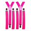2x Mens Suspenders Braces Adjustable Strong Clip On Elastic Formal Wedding Slim - Magenta