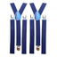 2x Mens Suspenders Braces Adjustable Strong Clip On Elastic Formal Wedding Slim - Navy