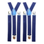 2x Mens Suspenders Braces Adjustable Strong Clip On Elastic Formal Wedding Slim - Navy Blue