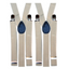 2x Mens Suspenders Braces Adjustable Strong Clip On Elastic Formal Wedding Slim - Sand