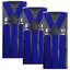 3x Mens Suspenders Braces Adjustable Strong Clip On Elastic Formal Wedding Slim - Blue (Glitter)