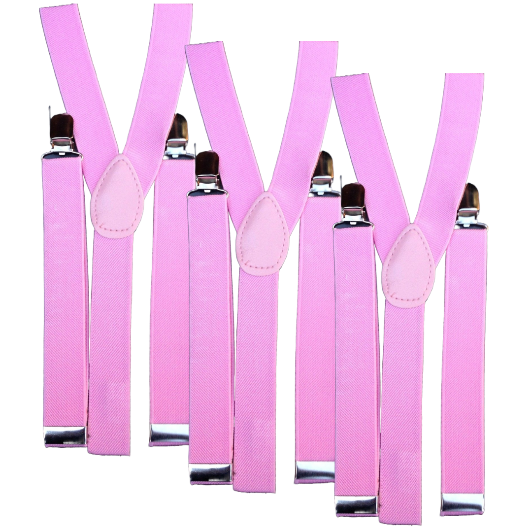 3x Mens Suspenders Braces Adjustable Strong Clip On Elastic Formal Wedding Slim - Lilac Secondary image