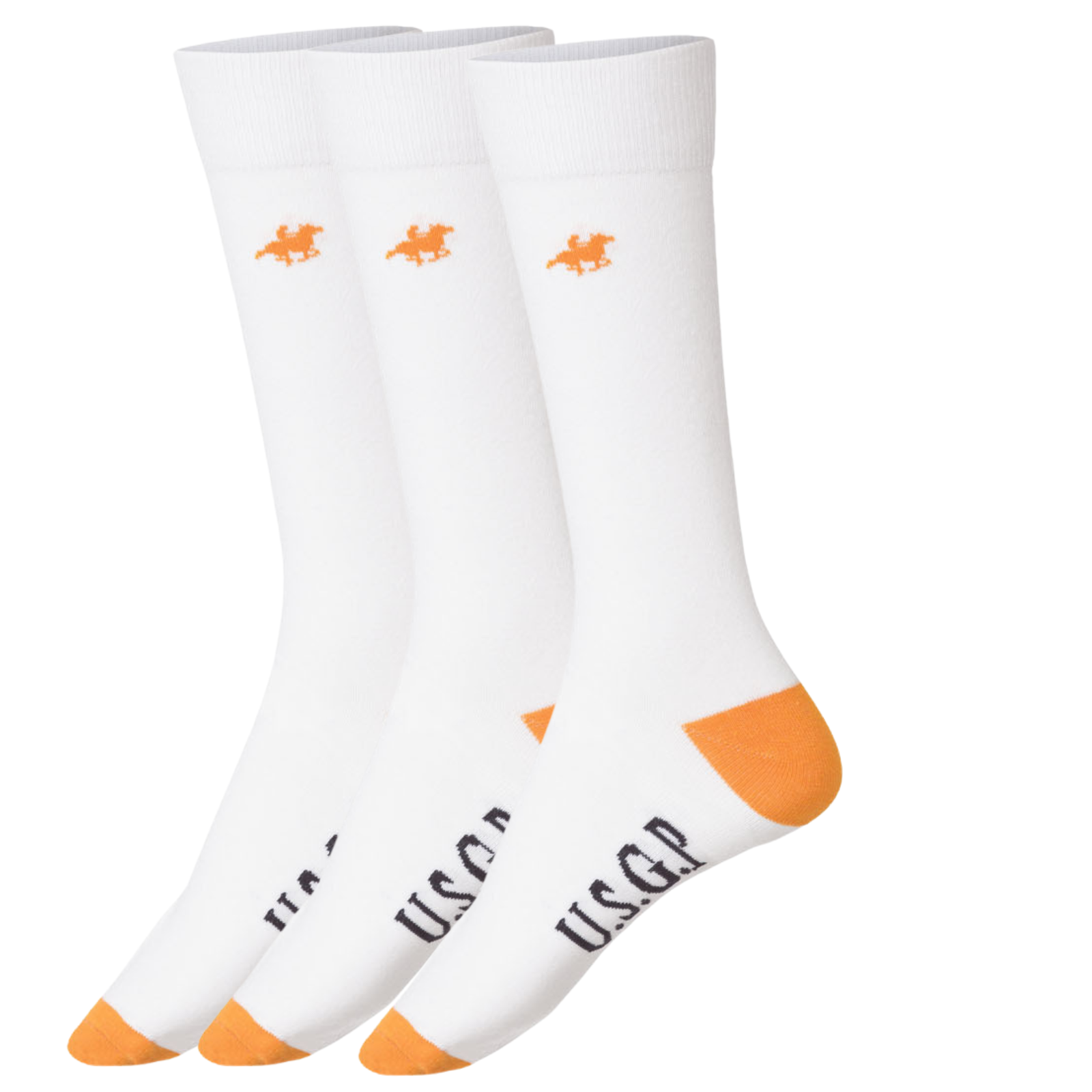 Livergy Mens Crew Socks - White/Orange- 1 Pack of 3 - EU 43-46 Secondary image