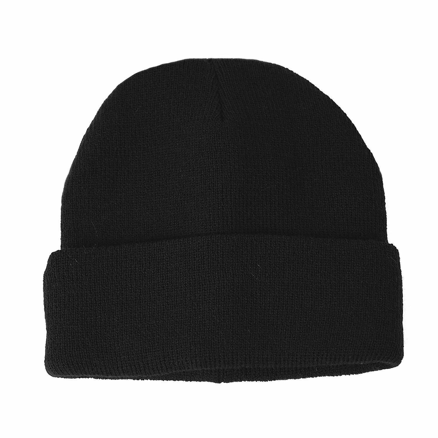 DENTS Fine Knit Turn Up Beanie Warm Winter Hat Plain Ski Thermal - Black Secondary image